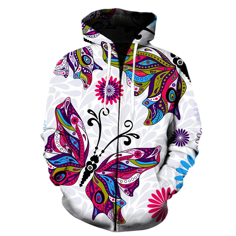 

New 3D Print Cartoon Butterfly Clothing New Fashion Men/ Women Zipper Hoodies Plus Size S-7XL Harajuku Four Seasons Casual