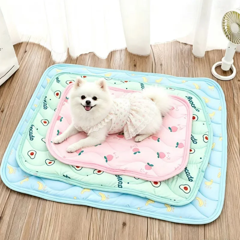 

Ice Silk Pet Mat Cat Dog Cooling Mat Ice Silk Fabric Carpet Cushion Puppy Summer Bed Kitty Sleeping Mat Cat Cool Cushion