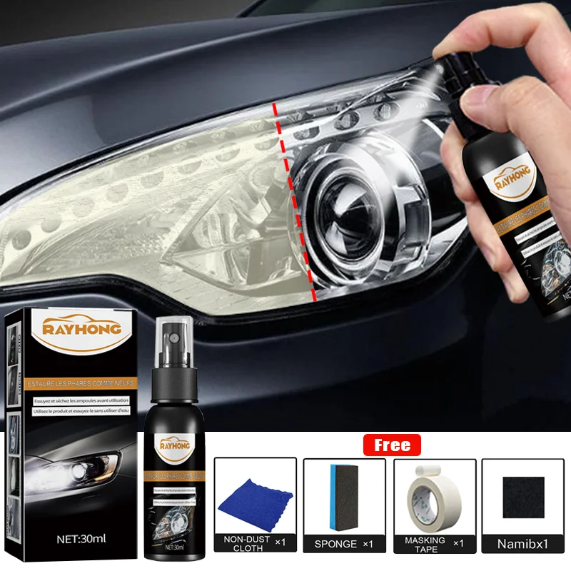 Car Headlight Restoration Polishing Kits Headlamp Scratch Remover Repair Cleaning Paste Remove Oxidation Headlight Polish Liquid