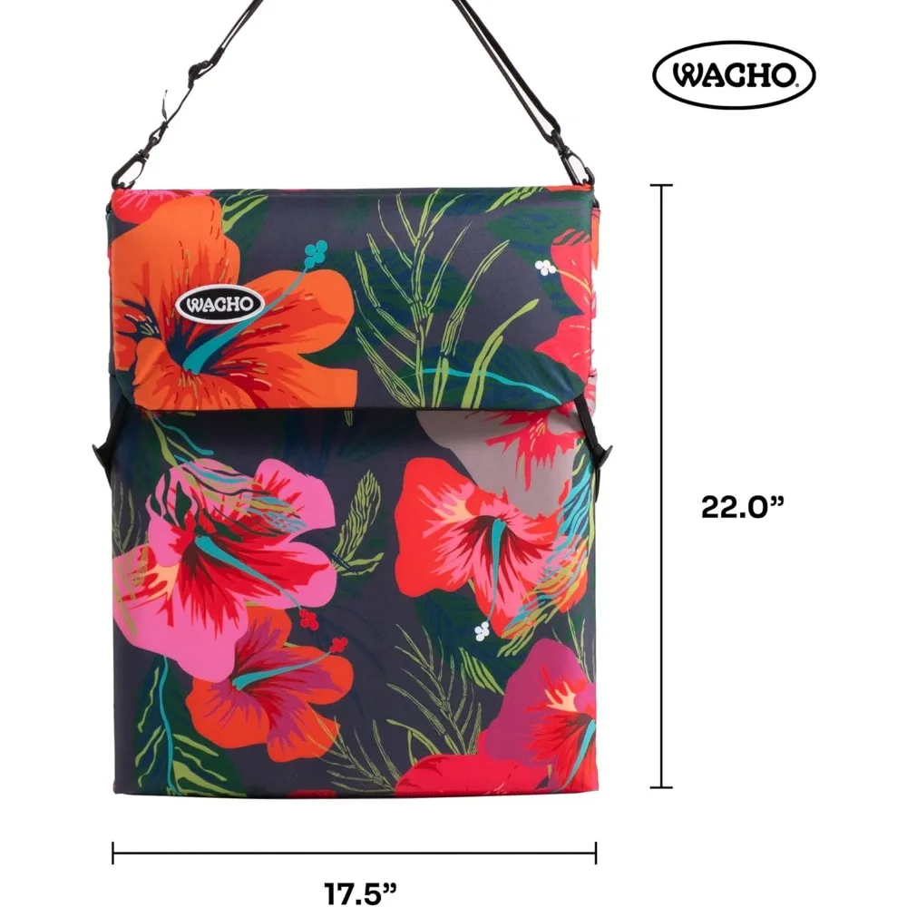 Sedia da spiaggia pieghevole da esterno Wacho: ultraleggera reclinabile con schienale in legno regolabile, imbottitura in schiuma e riciclo resistente all'acqua