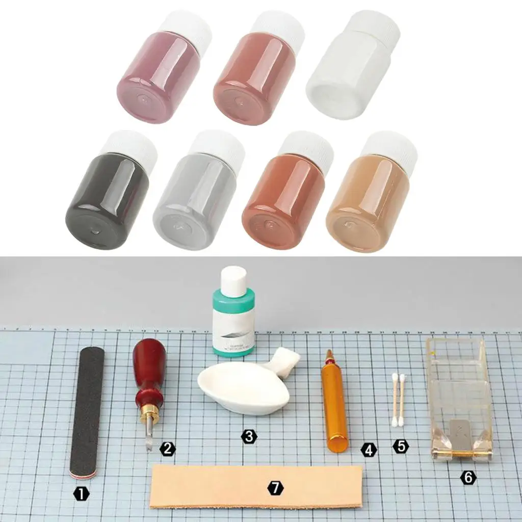 Acrylic Leather Paint Cream Repair Finisher Kit for Bag Restoration Shoe Dyeing and Couch Coloring - view 3