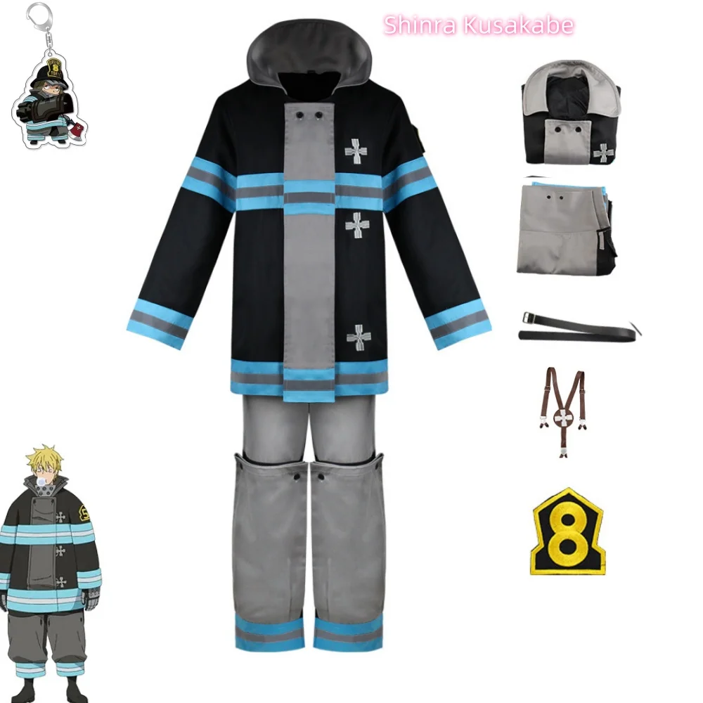 Shinra Kusakabe Costume Coat Pants Jackets Fire Force Cosplay Costume Enen no Shouboutai Fire Brigade Asa Boiru Uniform Men Boys