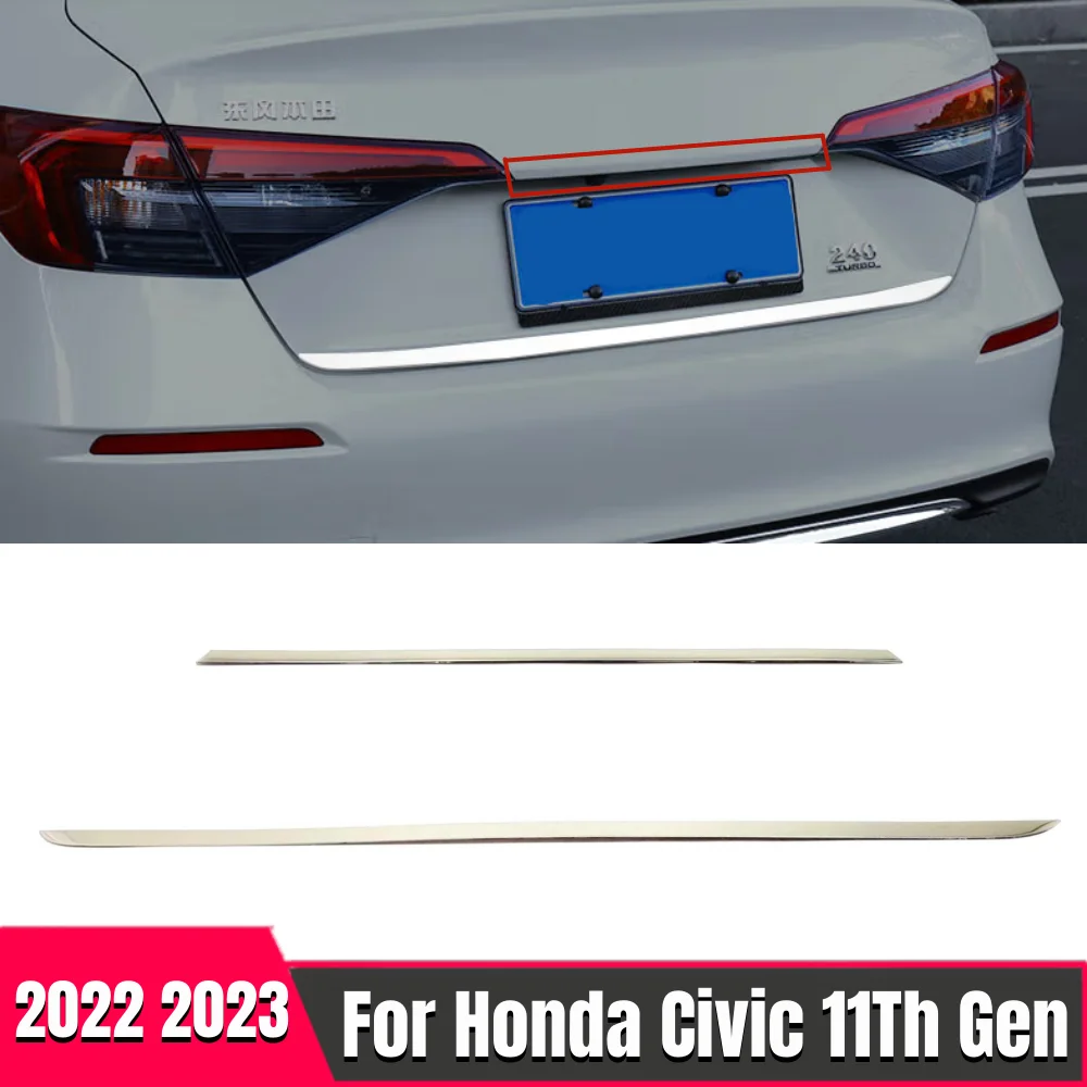 

Stainless Steel For Honda Civic 11th Gen 2022 Car Rear Trunk Lid Tailgate Door Trim Cover Anti-scratch Strip Protect Accessories