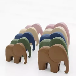 Nordic Wood Elephant Ornaments Morandi Home Decoration Accessories Office Table Miniature Craft Work Kids Room Nursery Decor