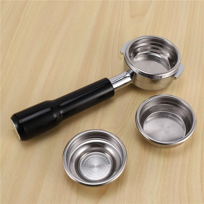 A94E-2 Pcs 58MM Bottomless Stainless Steel Professional Espresso Coffee Machine With Single And Dual Cups Filter Basket