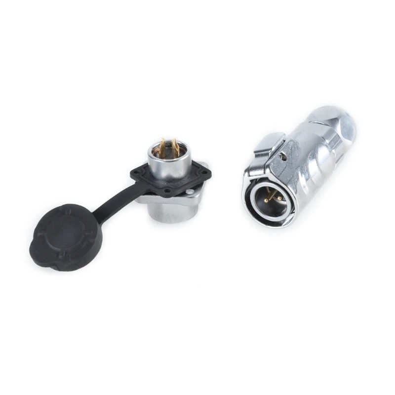 LP12 موصل طيران سريع القفل مع منفذ LP13 موصلات طاقة كهربائية معدنية كاملة ومقاومة للماء 1 قطعة