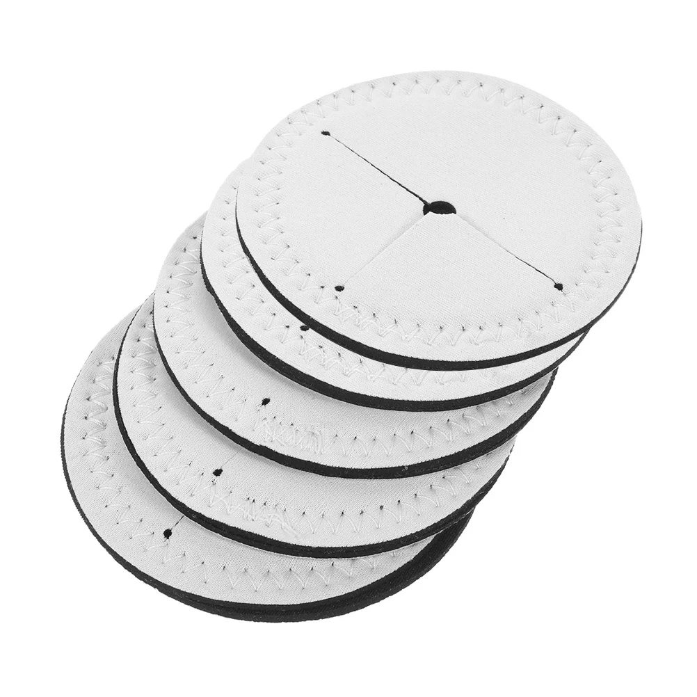 

5pcs White Heat Transfer Wine Glass Coasters Round Base Diy Sublimation Cup Sleeves For Home Parties Festive Decorations