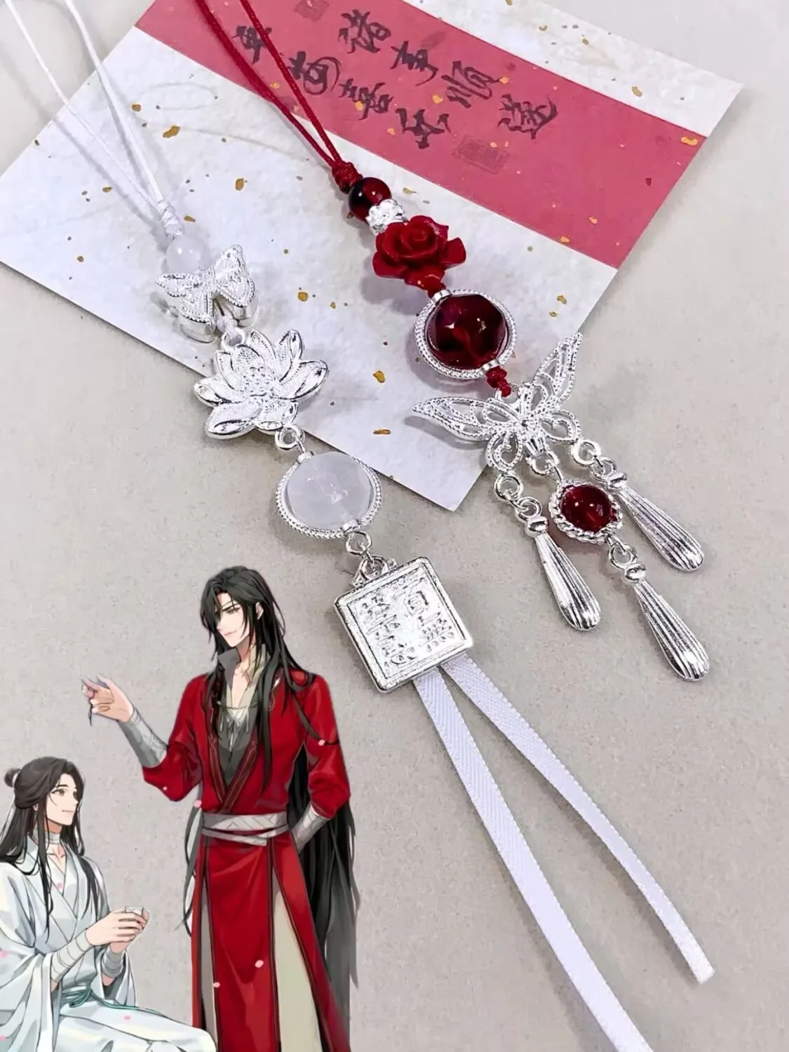 "بركات Bestows الرسمية السماوية على سلسلة هواتف محمولة معلقة صغيرة مطرزة يدويًا من "Flower City Xie Lian". #4