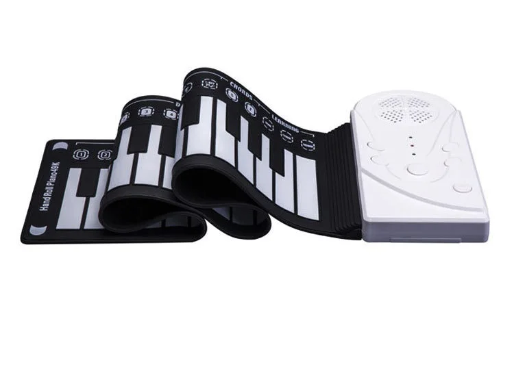 Keyboard Piano for All Ages 49 Keys Portable Rechargeable Electronic Hand Roll Piano Hand Roll Piano Build-in Loudspeaker