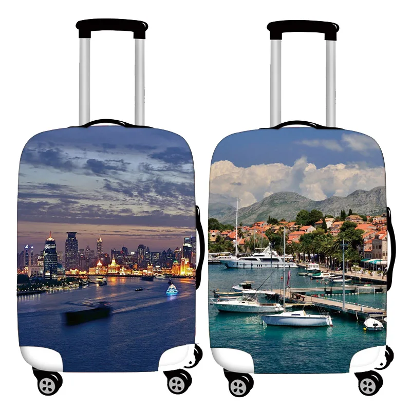 

Fashion Scenery Luggage Protective Cover18-32 Inch Trolley Case Cover Travel Accessories Stretch Cloth Suitcase Protective Cover