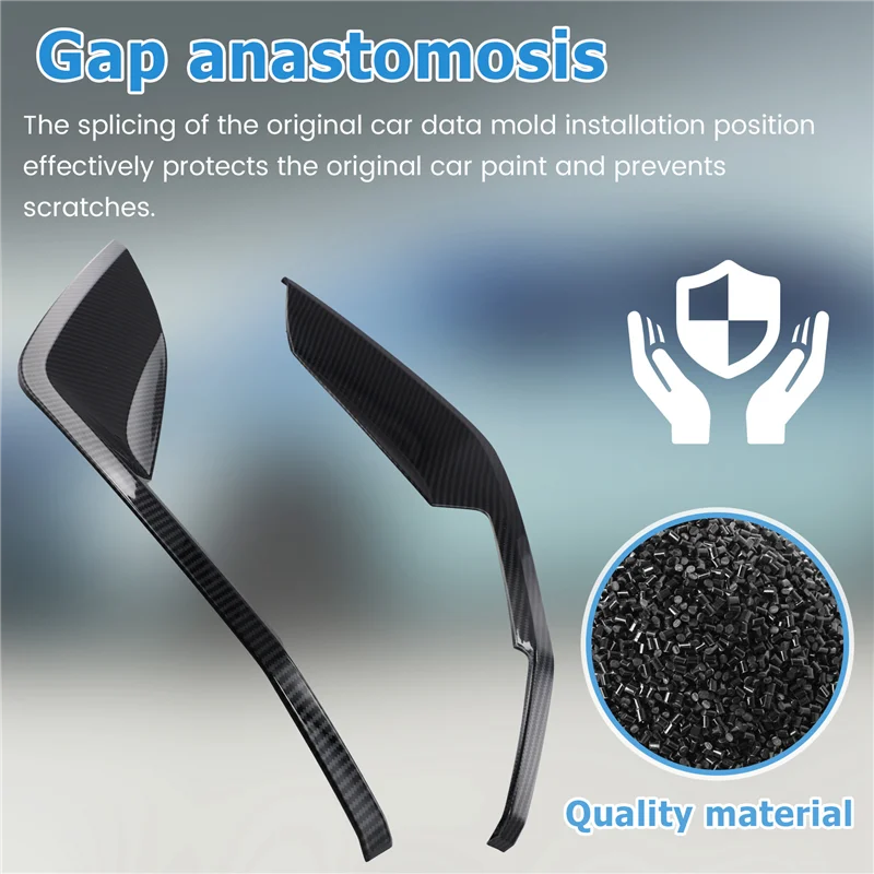 

Portable Carbon Fiber Color Car Front Bumper Side Splitter Spoiler Decor Cover Trim For BYD Dolphin