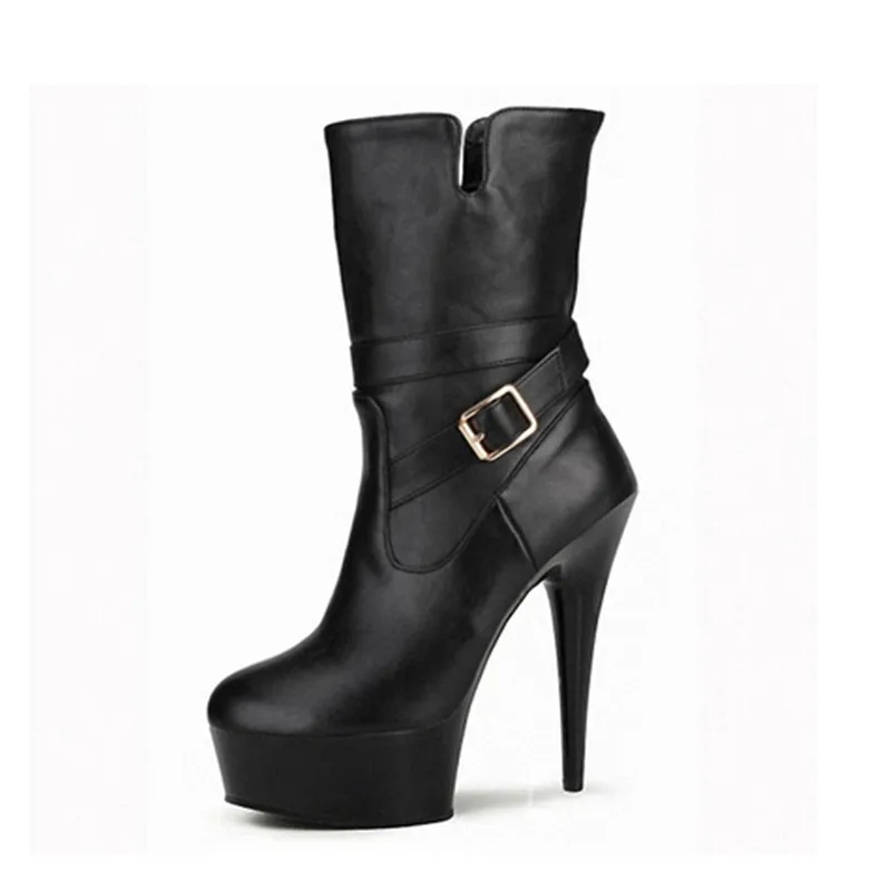 Fashion women's 15cm high heel stage do not high-heeled shoes, Roman style sexy model catwalk short boots