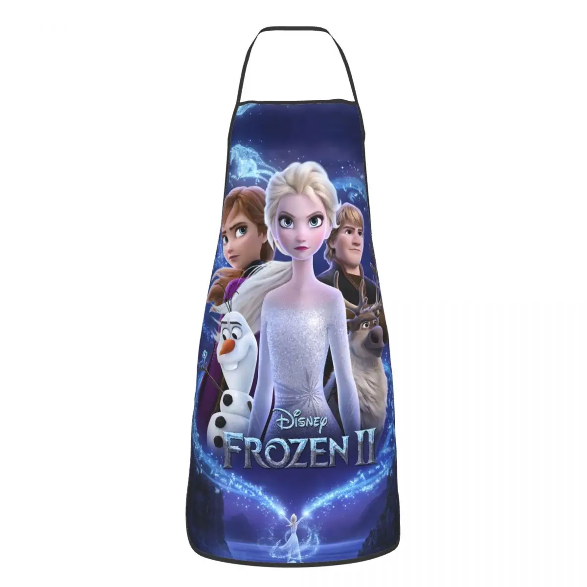 Custom Cartoon Frozen Princess Apron for Women Men Unisex Bib Anna And Elsa Cooking Kitchen Tablier Cuisine Chef Baking