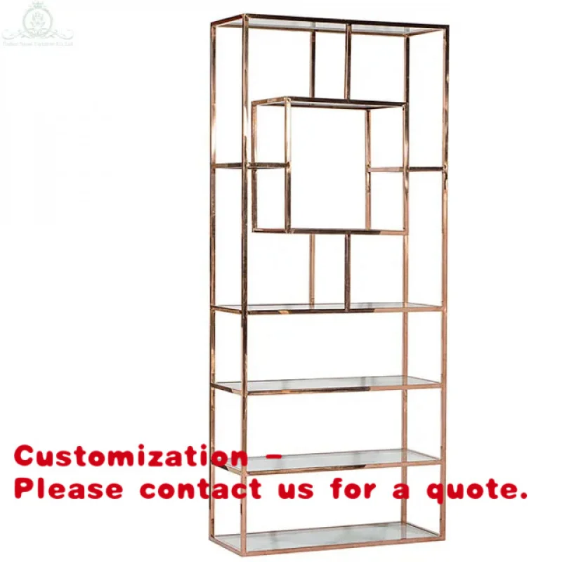 

custom.High Quality Luxury Style Wine Rack Stainless Steel Glass Top Wedding Shelves Back bar Display Sale