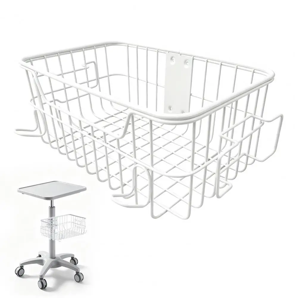 Robust Steel Wire Utility Basket Durable Steel Wire Mesh Cart Storage Basket Multi-purpose Equipment Organizer Bin Clip-on Tool