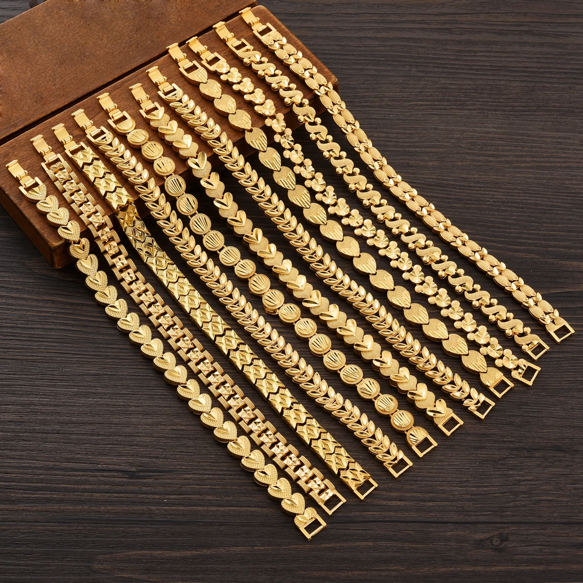 Ethiopian Fashion Bangle Golden Color Bracelets For Women Diverse Styles African Bride Wedding Jewelry Gifts
