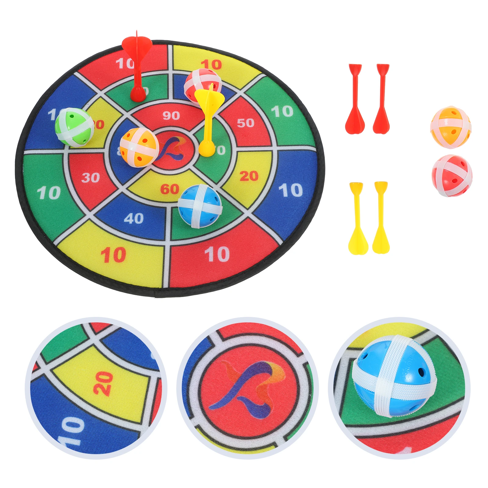 6 قطعة 1 مجموعة ألعاب لوحة الأمان ممارسة لعبة الكرة اللزجة الدعامة التفاعلية لوازم ألعاب الحفلات (30 سنتيمتر ، كرة لزجة و)