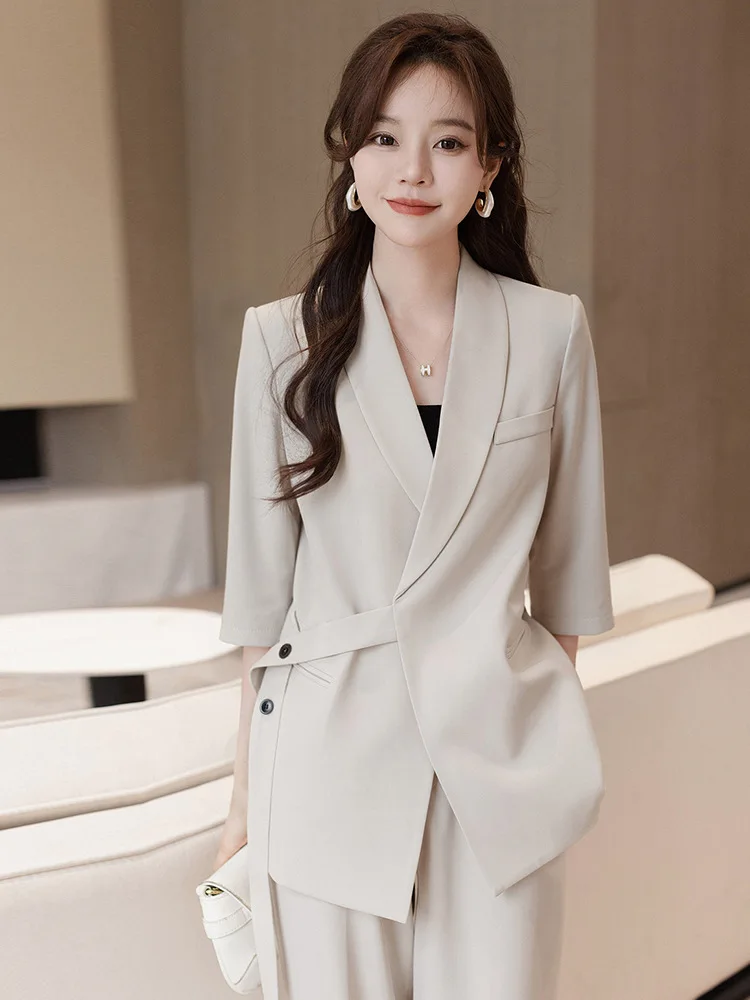 

Stylish and Unique Women's Thin Summer Blazer2025New trendy casual suit set for this year
