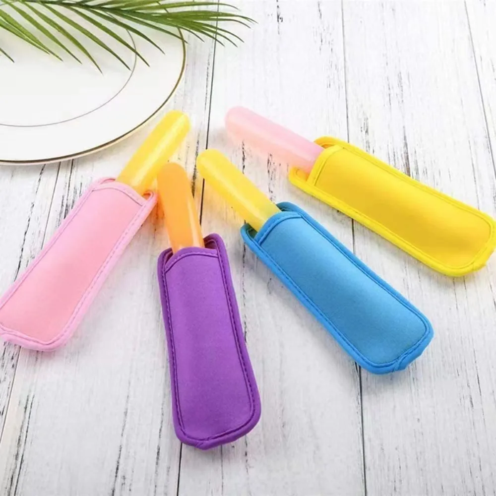 Reusable Ice Stick Sleeves Neoprene No Drip Popsicle Bags Holders Multi-purpose Antifreezing Ice Cream Stick Covers Travel