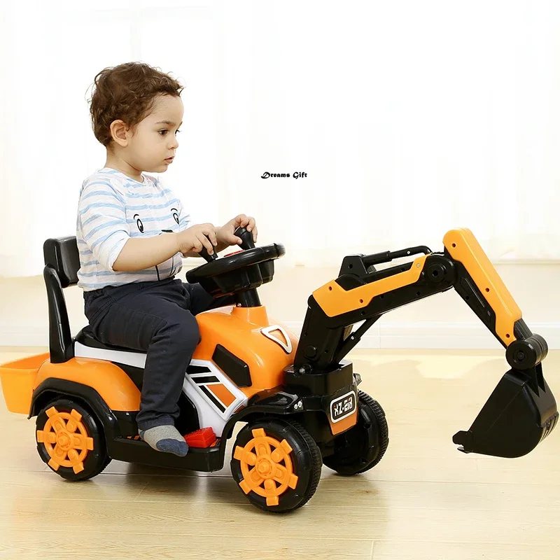 Children\'s Electric ride on Car Can Be Sit Toy Engineering Car Drive Remote Control Excavator Kids gifts Russia Drop Shipping