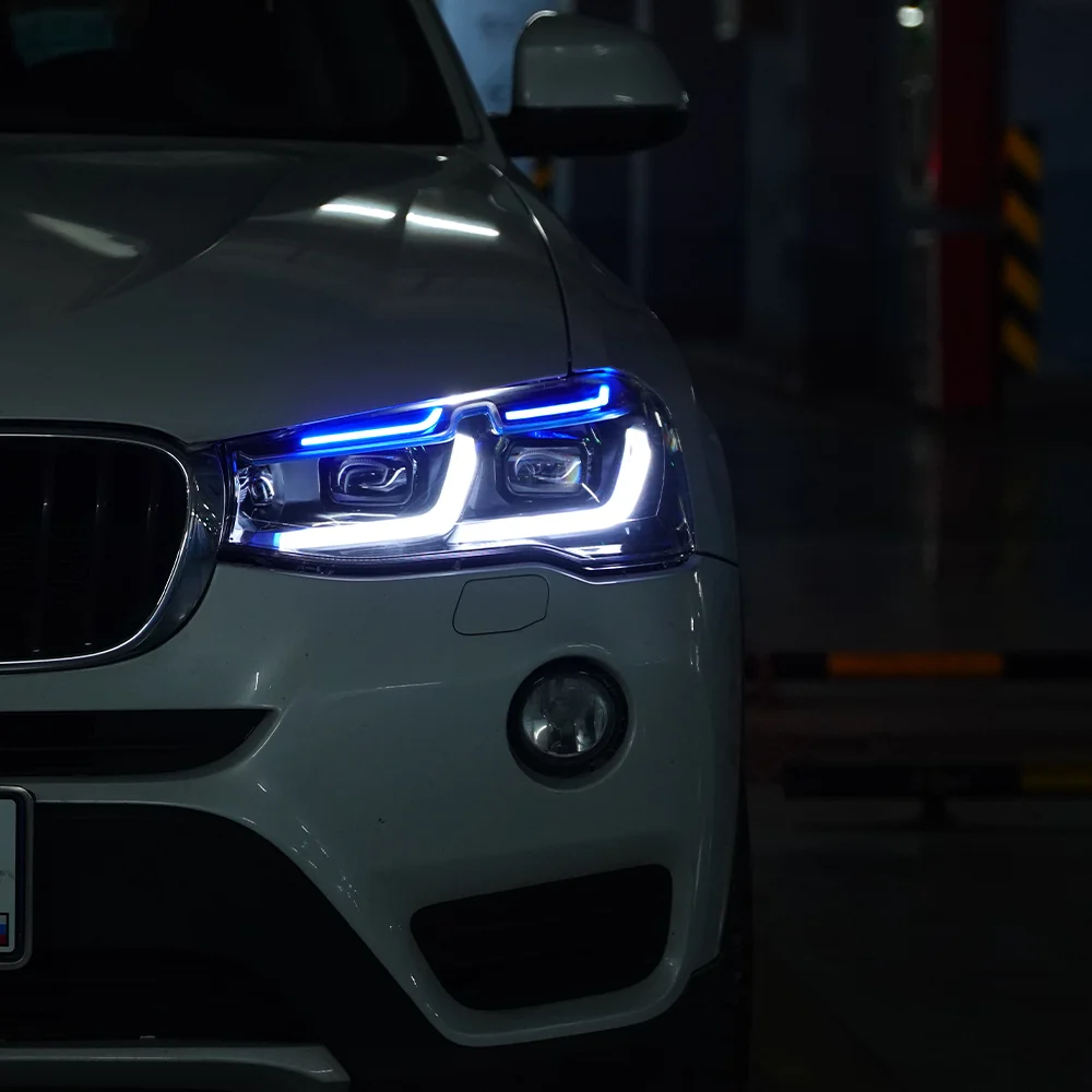 

Для BMW X3 F25 25i 28i 30i 2014-2017 светодиодные передние фонари автомобиля в сборе, обновление, высококачественные динамические линзы проектора DRL, аксессуары