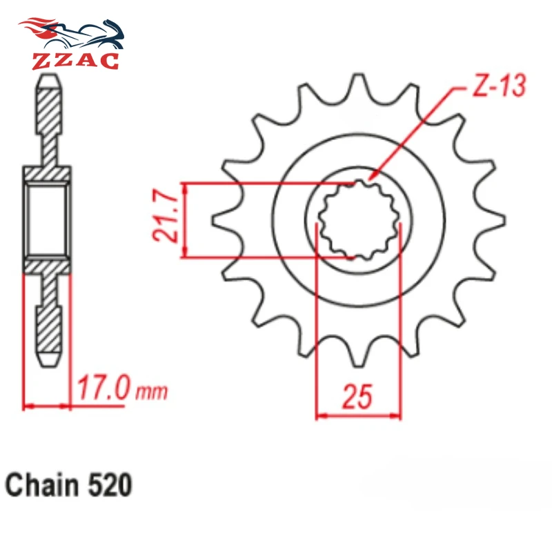 520 15T Motorcycle Front Sprocket For HONDA CB500 CB500 F 2013-2017 CB500 FA/X/XA/R/RA 2013-2023 CMX500 A 2017-2023 CB500FABS 20