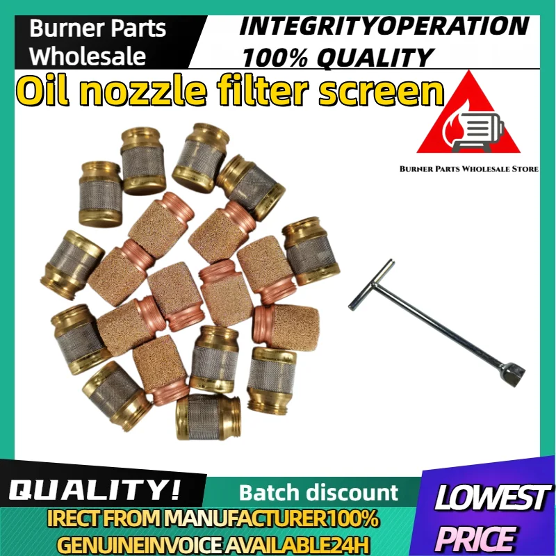 

Brass Nozzle Filter Screen Spanner Wrench Methanol Vegetable Oil Burner Nozzle Filter Element Boiler Replacement Parts
