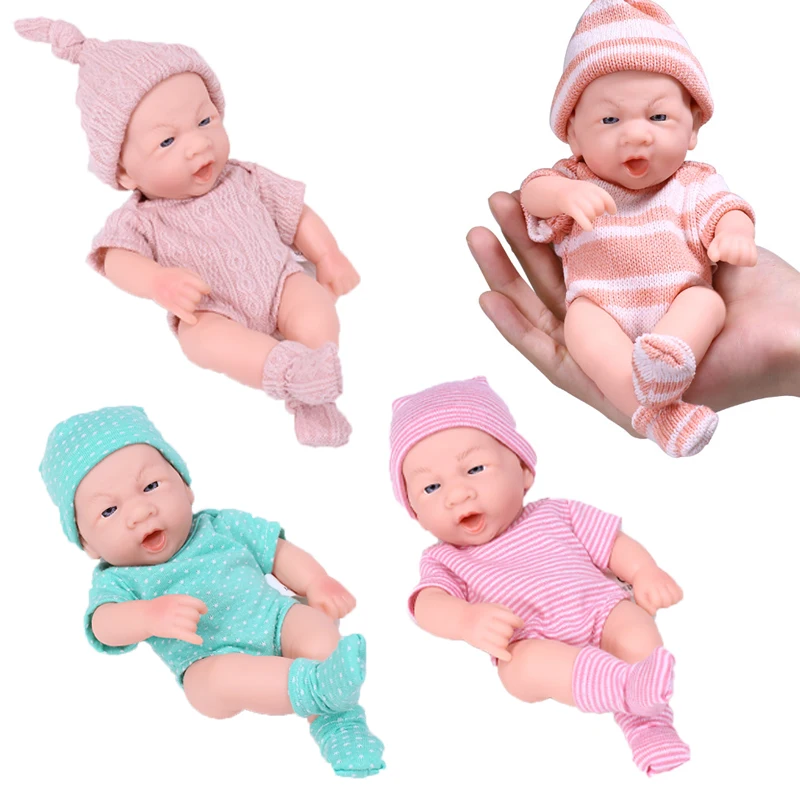 20CM Full Body Silicone Baby Doll Lifelike Reborn Doll Cute Mini Reborn Dolls for Girls Reborn Doll Toys Gift For Kids Toy