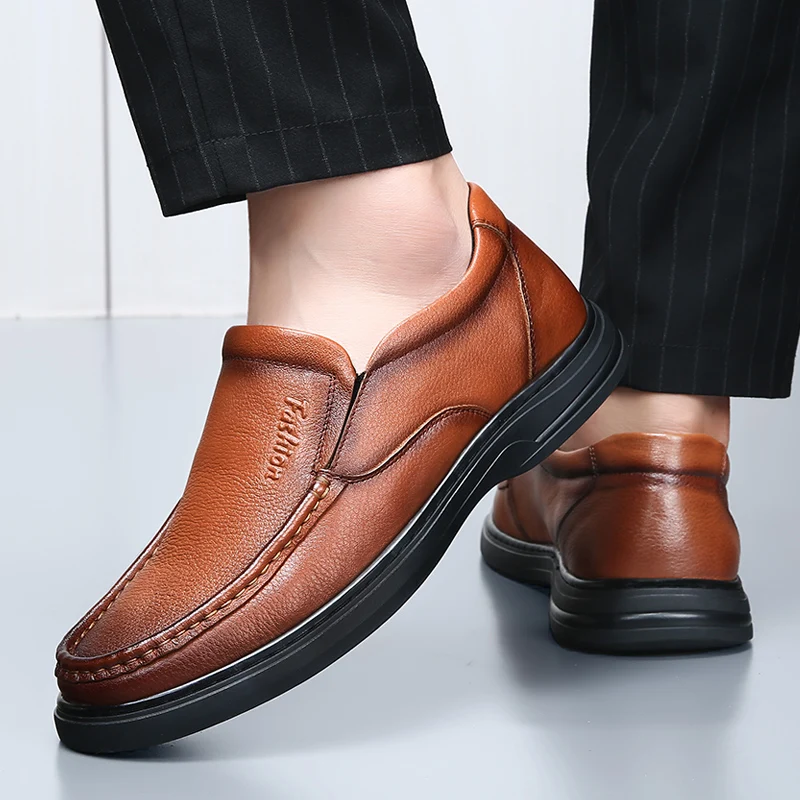 DIMANYU Genuine Leather 2026 New Casual Non-Slip Dad Large Size Middle-Aged Elderly Flat Men's Shoes_vogvips.com