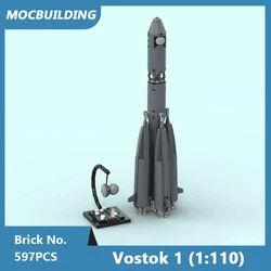 MOC Building Blocks 1:110 Vostok 1 Capsule-Rocket & Columba Fictional Rocket Model Space Series Assembled Bricks Xmas Toys Gifts