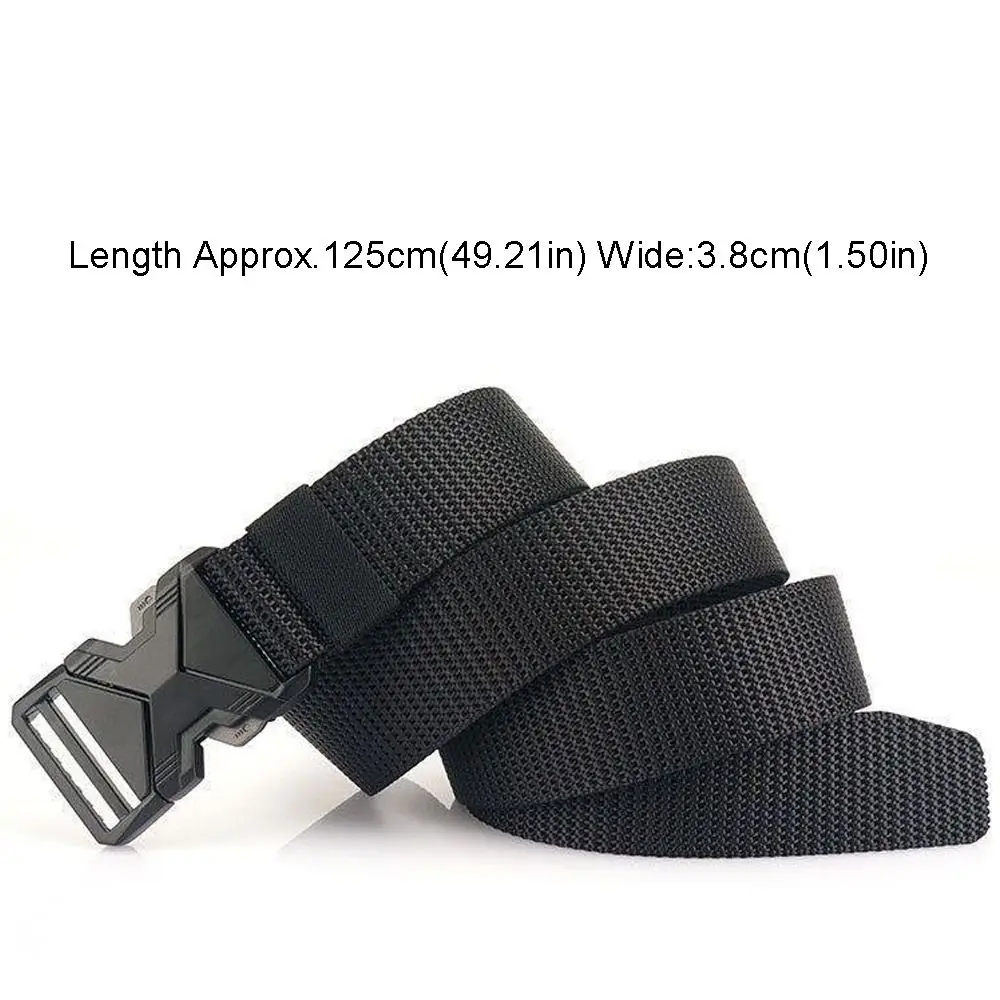 حزام قماش رجالي متين متعدد الوظائف سميك للاستخدام الخارجي سريع الإصدار حزام ملابس عمل قابل للتنفس