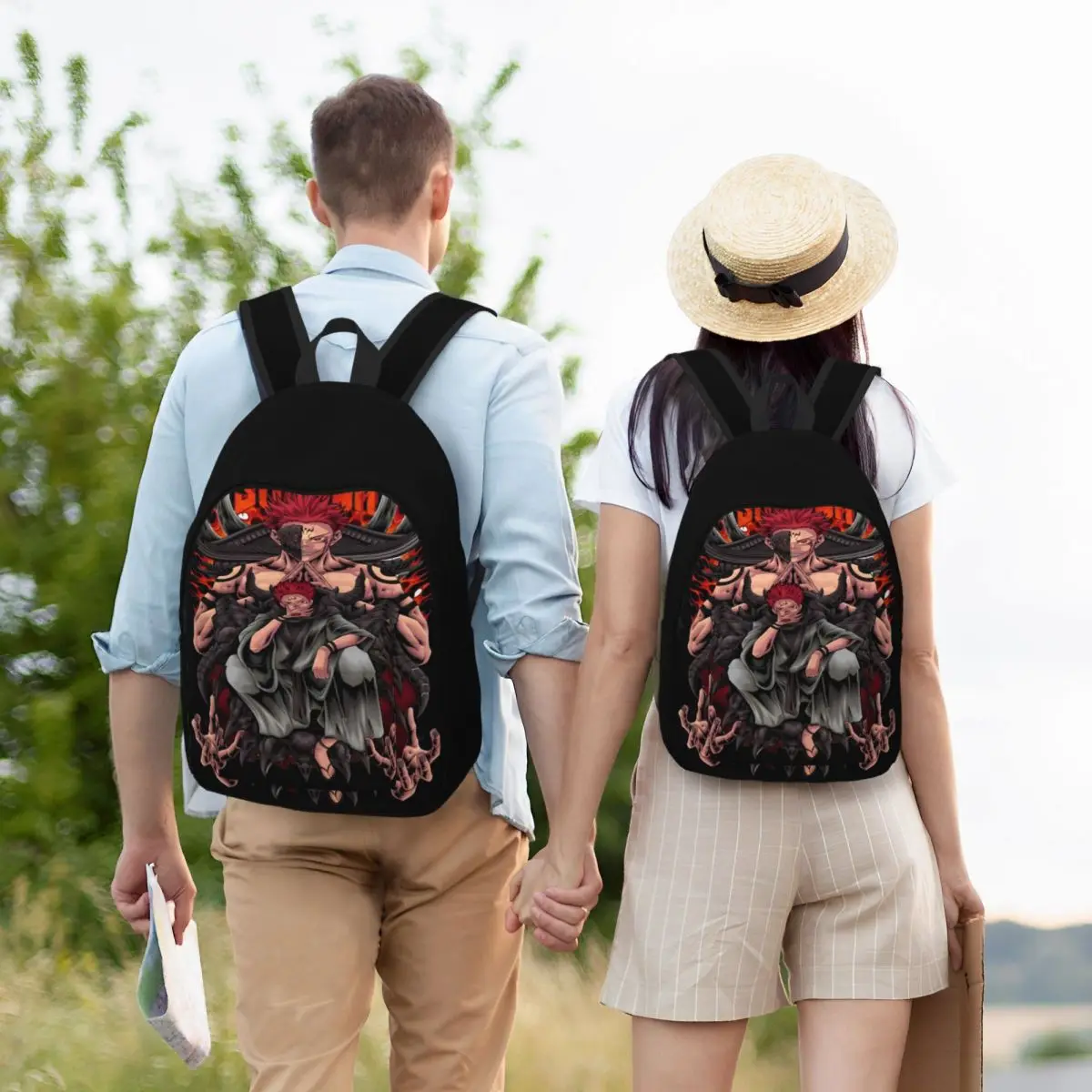 Ryomen Sukuna-Mochila clásica deportiva para hombre y mujer, bolsa de lona para ordenador portátil, trabajo de estudiante, Anime, Jujutsu Kaisen