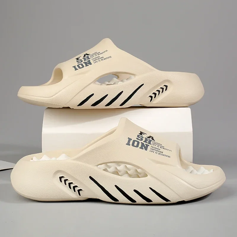 Nuevas zapatillas de masaje de verano para hombre, sandalias laterales para interiores y exteriores, zapatos informales de playa, chanclas de suela blanda, sandalias para hombre