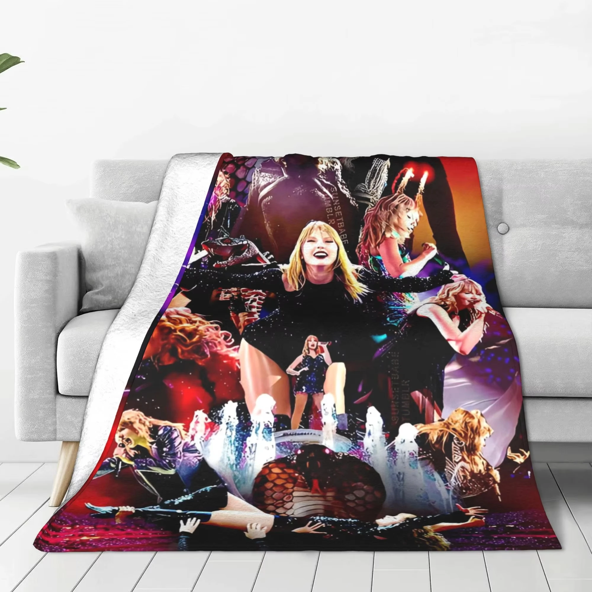 

Warm Blanket Decorative T-Taylor-Swifts Singer Celebrity Throw Blanket Reputation Album Tour Flannel Bedspread For Bed Cover