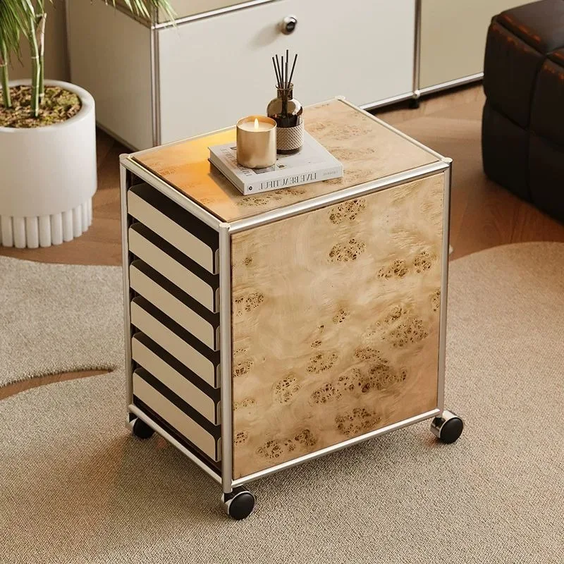 the table storage cabinet mobile rotating bedside table cart sofa side several cabinets drawer type study file cabinet office