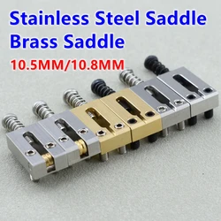 1 Set ( 6/7/8 Pieces ) 10.5MM/10.8MM Electric Guitar Bridge Brass Saddle/ Stainless Steel Roller Saddle - KR(Origin)