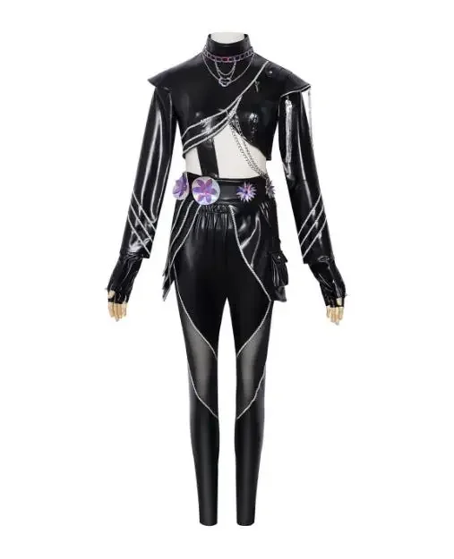 Disfraz de Halloween KPop Mira, peluca, abrigo negro, traje para cantar, disfraz de promoción de canciones, Halloween para mujer