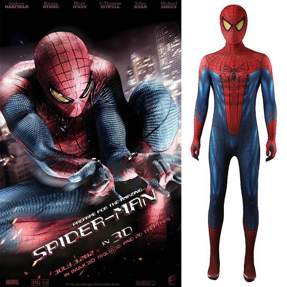 

The Amazing Spiderman 2 Cosplay Peter Parker Spider Costume Zentai Suits Spandex Superhero Bodysuit Halloween Costume Adult Kids