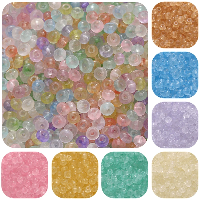 

150pcs Colorful Imitation Jade Glass Seed Beads 2x4mm Flat Round Abacus Shape Loose Beads for Jewelry Making Diy Bracelet Charms