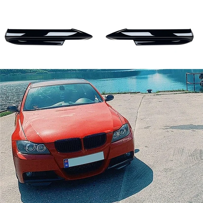 صارم الجبهة حافة مصد السيارة الفاصل رفرف لسيارات BMW 3 Series E90 E91 M-Tech 320I 2005-2008 الوفير الفاصل الشفاه الناشر المفسد استبدال