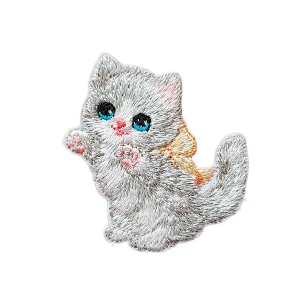 

Bag Decoration Self-adhesive Cartoon Cat Embroidered Patch DIY Cute Clothing Patch Clothes Stickers Clothes Appliques Sewing