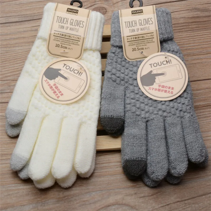 Gestrickte Winter warme Woll handschuhe Touchscreen-Handschuhe Mann Frauen Winter handschuhe