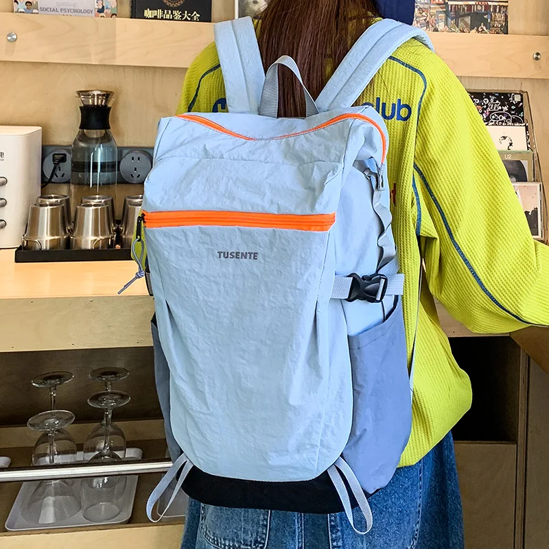 Patchwork Casual Daypack Backpack, Lightweight Daily Carry Bag for Adults, Ideal for Outdoor Hiking, School Commuting, Daily