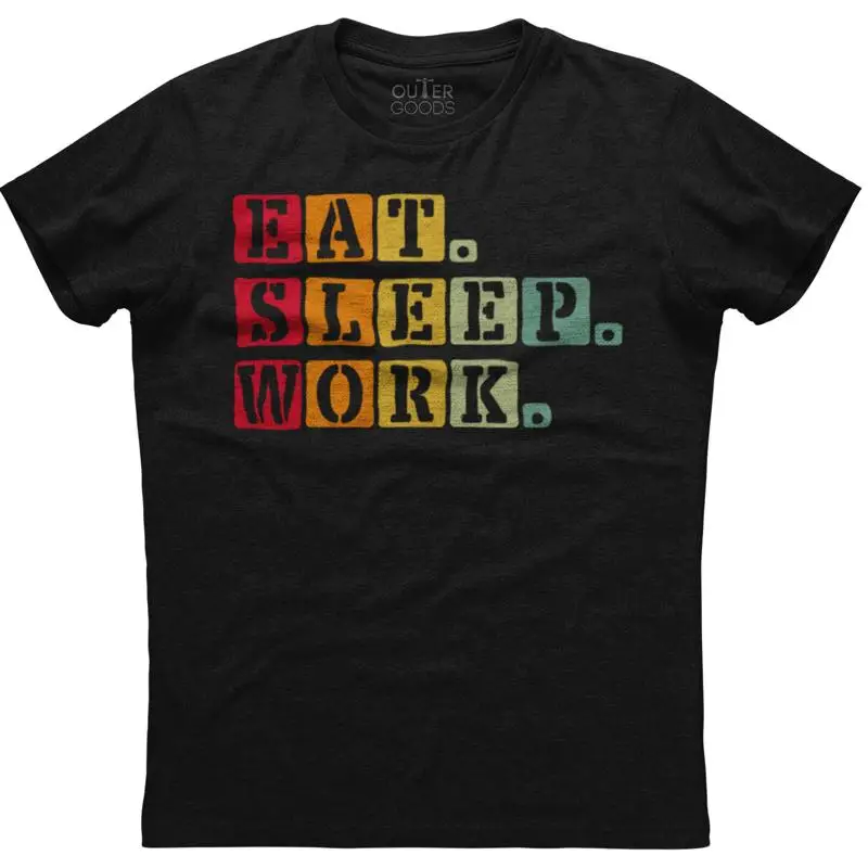 Мужская хлопковая черная футболка Eat Sleep Work Pemb Mustafa