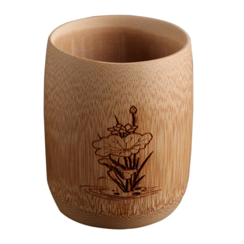 Vintage Coffee Juice Milk Cup Natural Bamboo Drinking Cup Tea Beer Japan Style Wooden Cup Breakfast Beer Milk Drinkware New