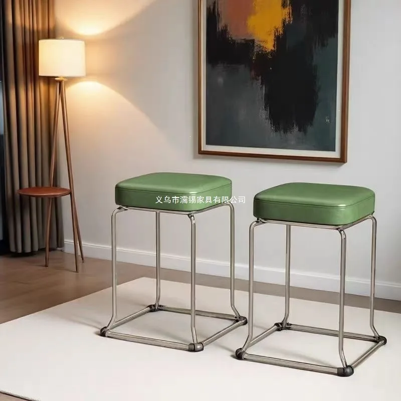 Extra thick thickened reinforced steel round stool thickened and durable bar table chair stool household