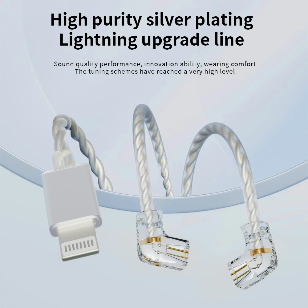 ND Lightning headphone cable is suitable for 2-2pin plug-in and 0.75mm of wired headphones with Apple interface KZ CCA