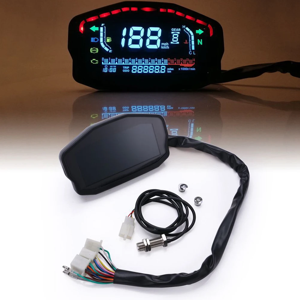 

Motorbike Speedometer LCD Instrument Water Temperature Odometer Number Motorcycle