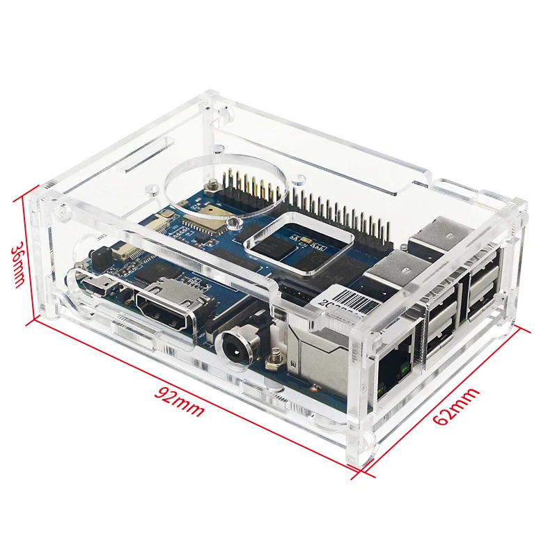 Banana Pi M2 Berry Caso Acrílico, Shell Transparente, Caixa De Proteção Do Ventilador De Refrigeração Opcional