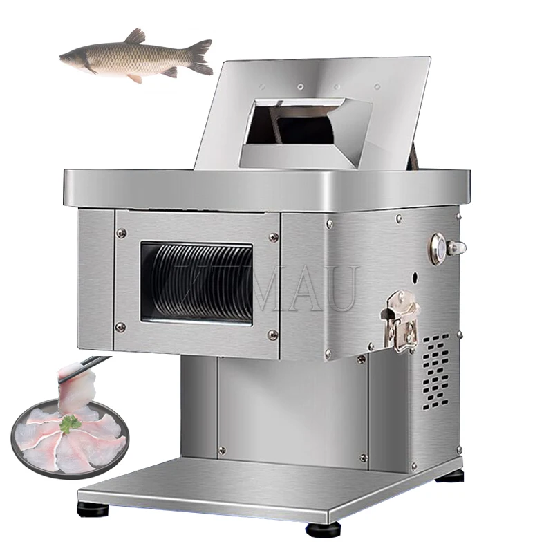 Electric Meat Cutting 220V Commercial Electric Slicer Stainless Steel Drawer Meat Slicing Machine